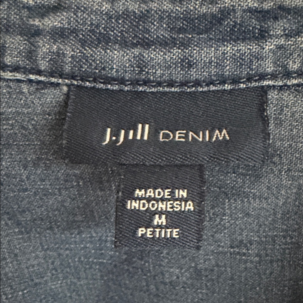 J. Jill Denim Shirt in Indigo Blue - Picture 2 of 3
